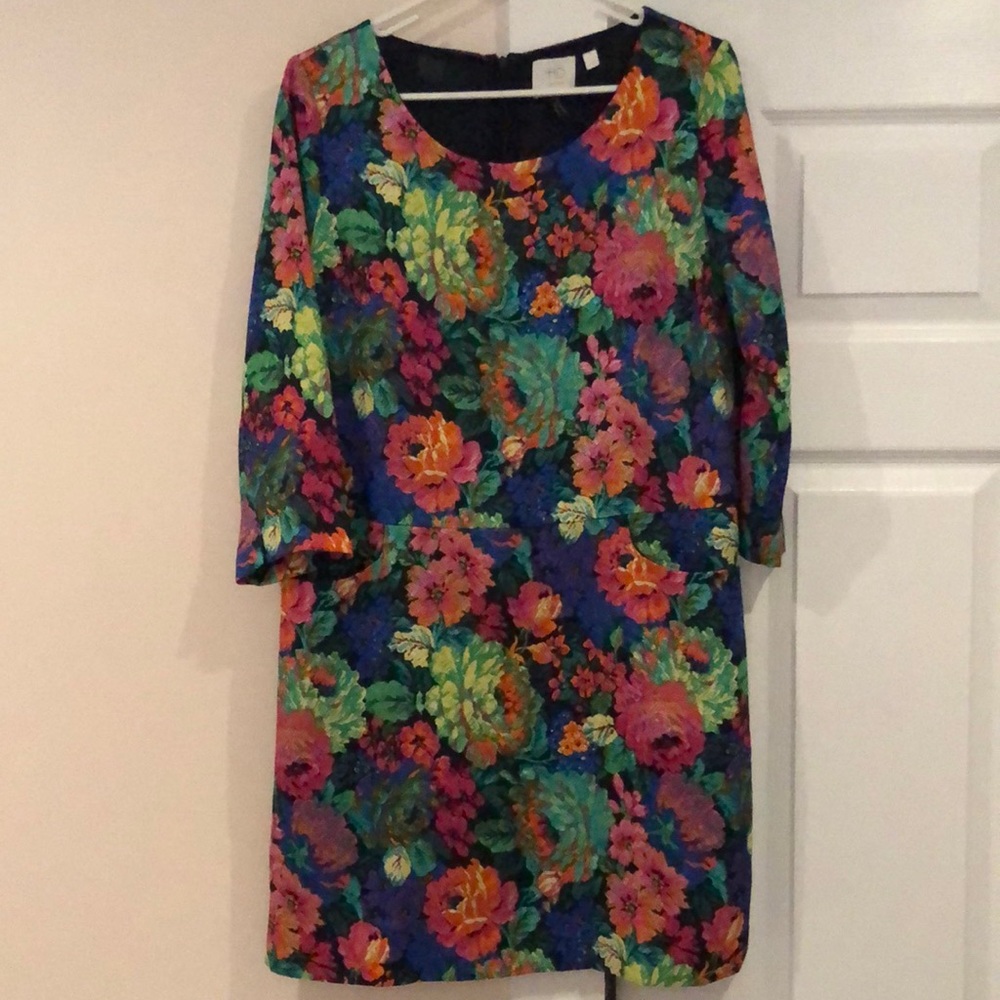 Silk Anthropologie floral dress